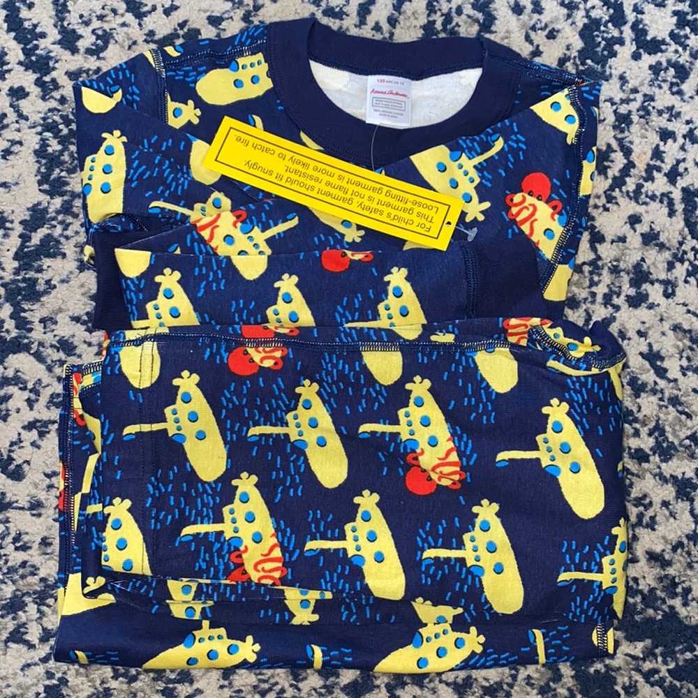 Hanna Andersson submarine long John pajamas 150 12 new